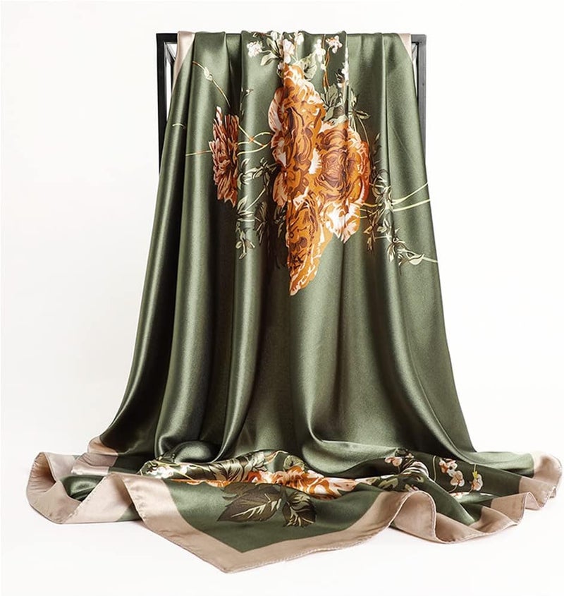 vimate 35" Square Silk Like Head Scarf - Women's Fashion Silk Feeling Scarf for Hair Wrapping and Sleeping at Night. - Image 4